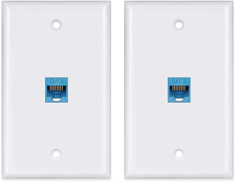 BUPLDET HDMI and Ethernet Wall Plate - 4K HDMI RJ45 Cat6 Keystone Jack  Network Wall Plate Female to Female for HDTV