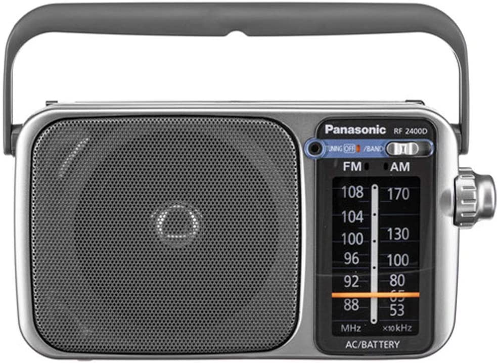Panasonic Portable AM / FM Radio, Battery Operated Analog Radio, AC  Powered, Silver (RF-2400D)