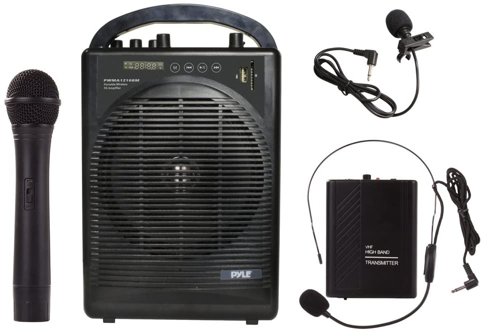 Pyle PWMA1216BM Portable Outdoor PA Speaker Amplifier System Microph