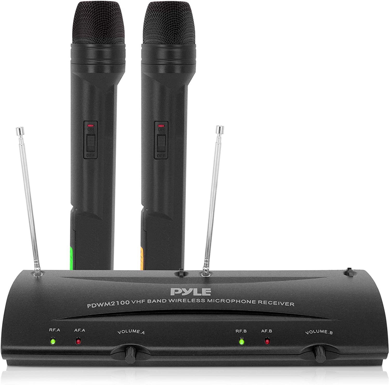 Pyle PDWM2100 Dual Channel VHF Professional Wireless Microphone System