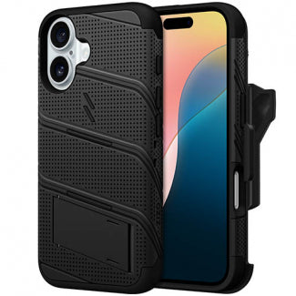 ZIZO BOLT Bundle iPhone 16 Plus Case with Tempered Glass - Black