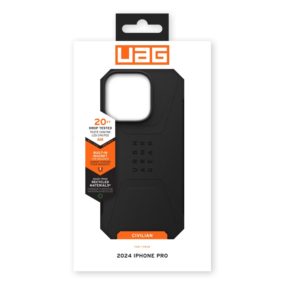 Urban Armor Gear (UAG) - Civilian MagSafe Case for Apple iPhone 16 Pro Max - Black