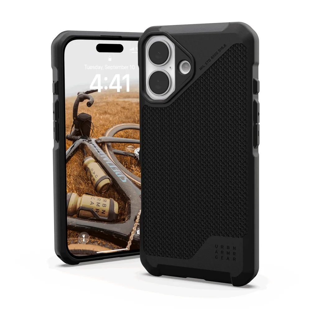 Urban Armor Gear (UAG) - Metropolis LT MagSafe Case for Apple iPhone 16 - Kevlar Black