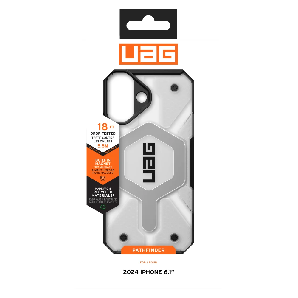 Urban Armor Gear (UAG) - Pathfinder MagSafe Case for Apple iPhone 16 - Ice