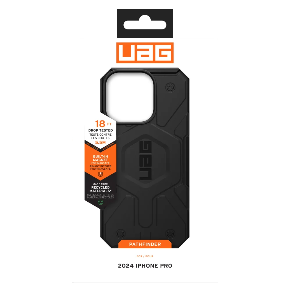 Urban Armor Gear (UAG) - Pathfinder Clear MagSafe Case for Apple iPhone 16 Pro - Black