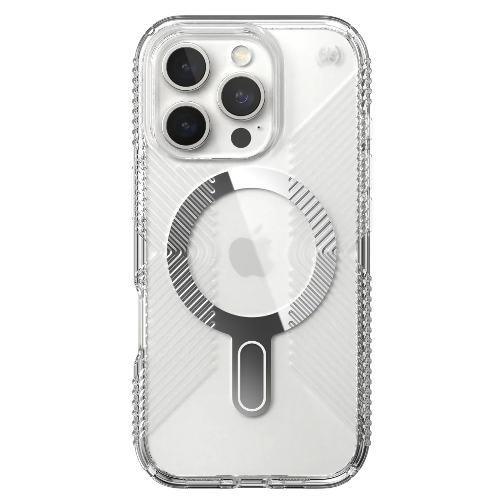 Speck - Presidio Perfect Clear Grip Case with ClickLock for Apple iPhone 16 Pro - Clear