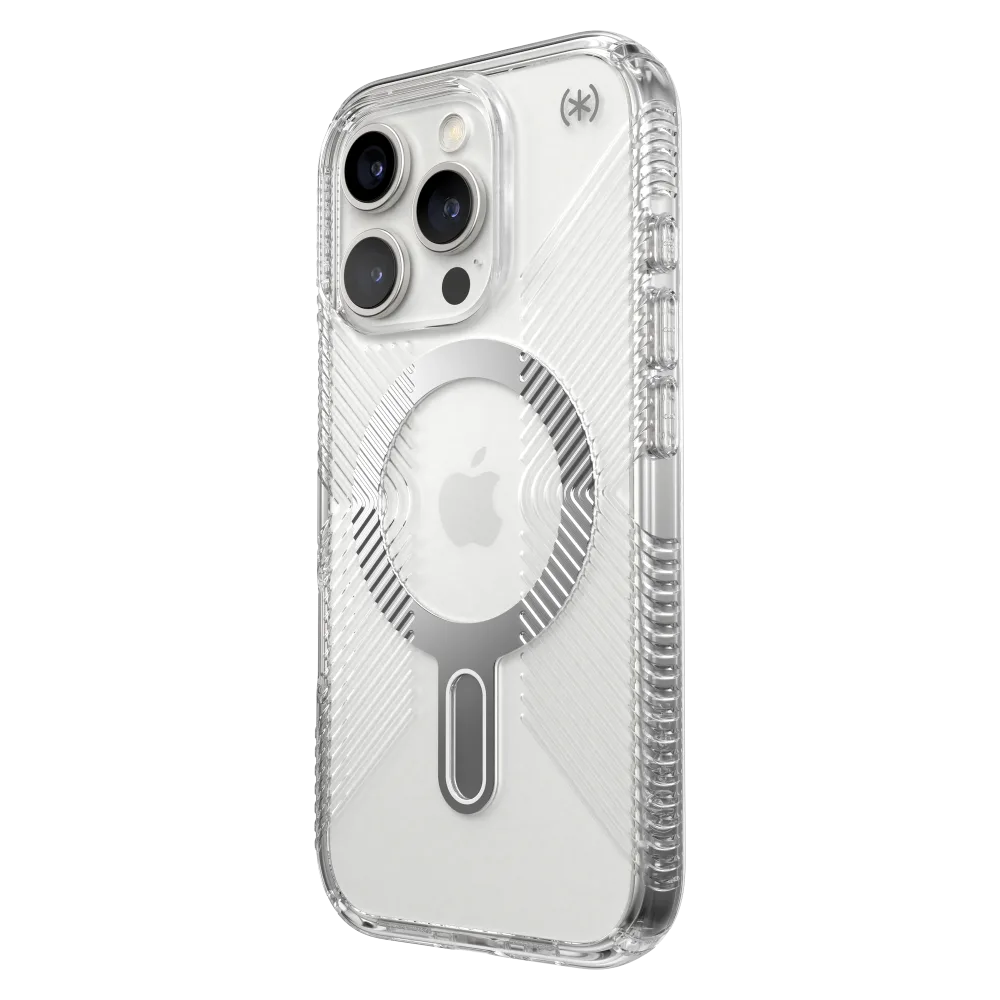 Speck - Presidio Perfect Clear Grip Case with ClickLock for Apple iPhone 16 Pro - Clear