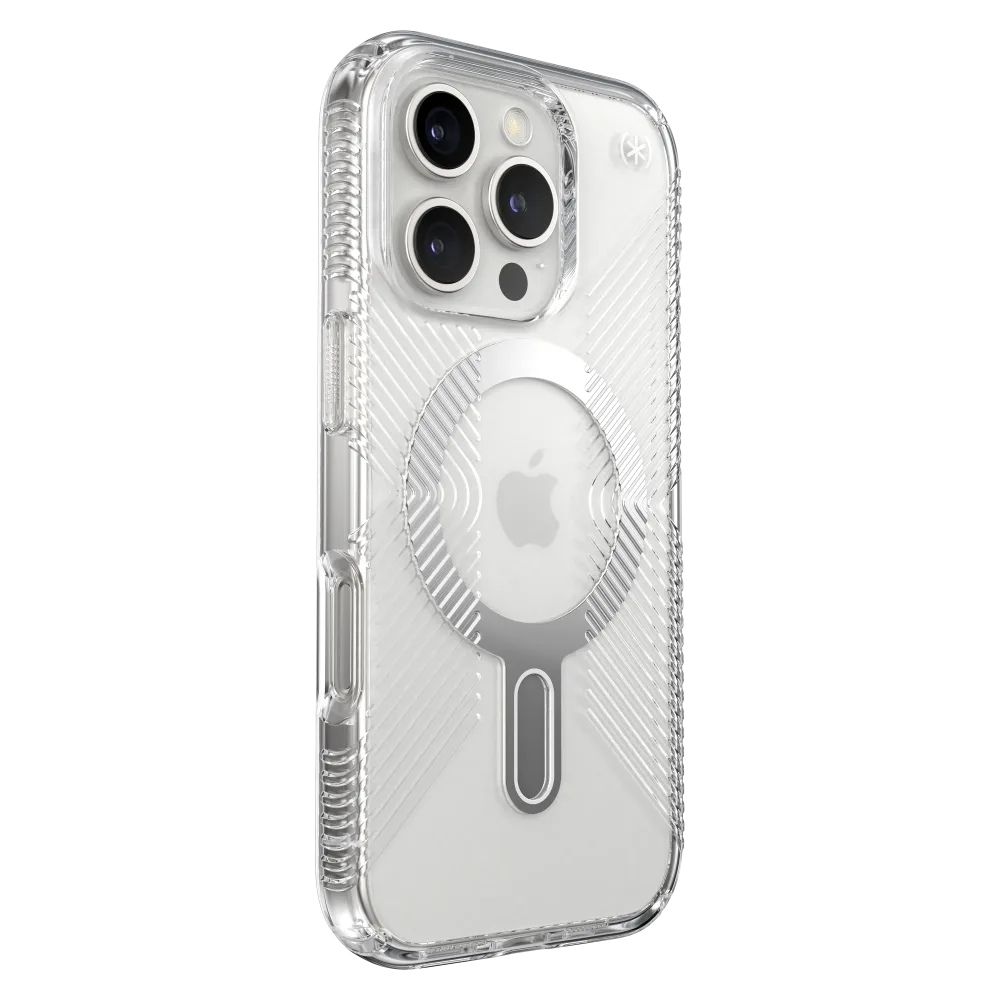 Speck - Presidio Perfect Clear Grip Case with ClickLock for Apple iPhone 16 Pro - Clear