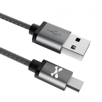 GHOSTEK NRGLINE MICRO USB 120" DATA/SYNC/CHARGE BRAIDED CABLE - BLACK/GRAPHITE