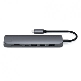 Satechi - USB-C Slim Multi-Port with Ethernet Adapter Space Grey