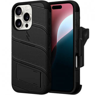 ZIZO BOLT Bundle iPhone 16 Pro Max Case with Tempered Glass - Black