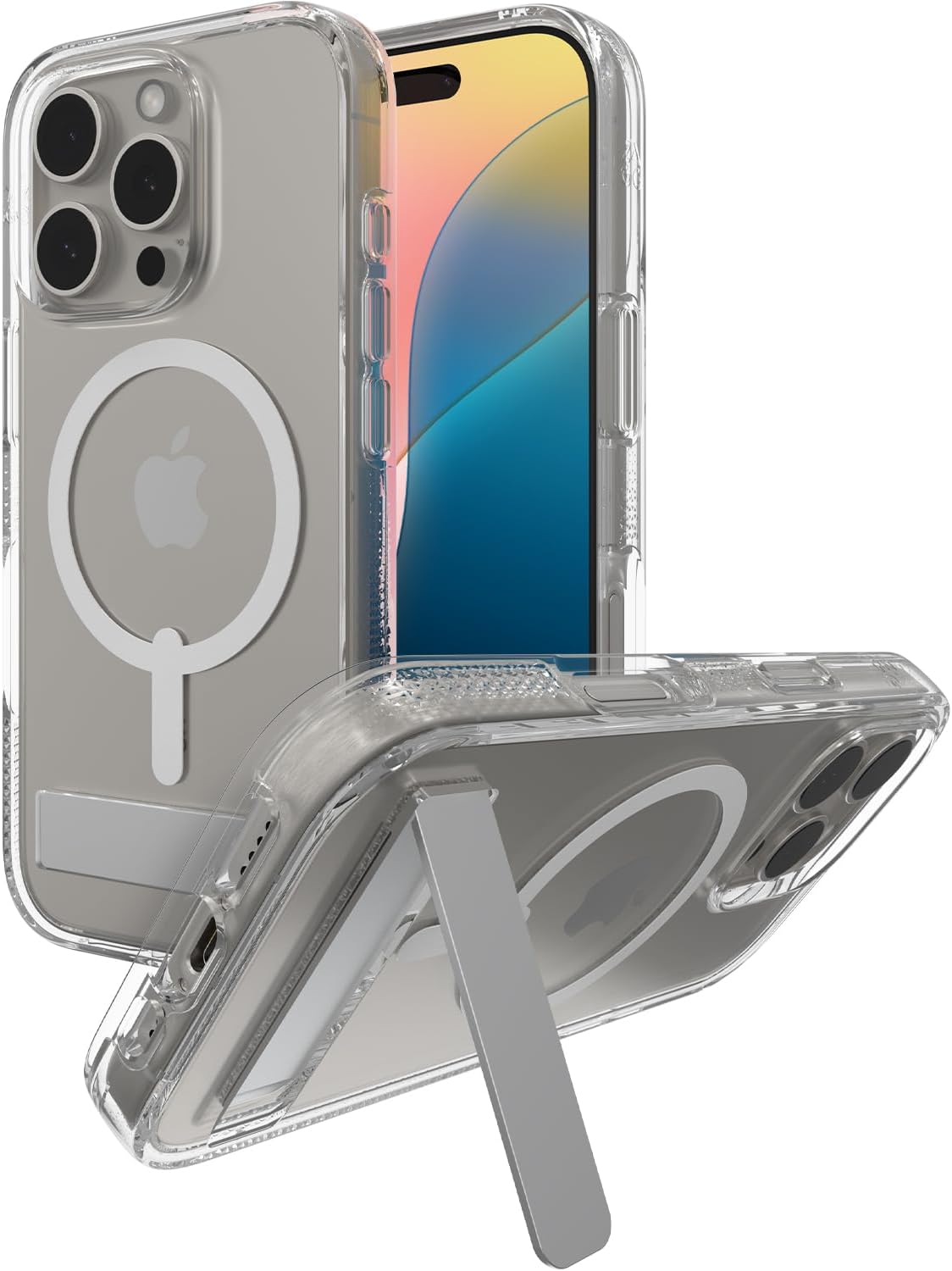 ZAGG - Crystal Palace Snap MagSafe Case with Kickstand for Apple iPhone 16 Pro - Clear