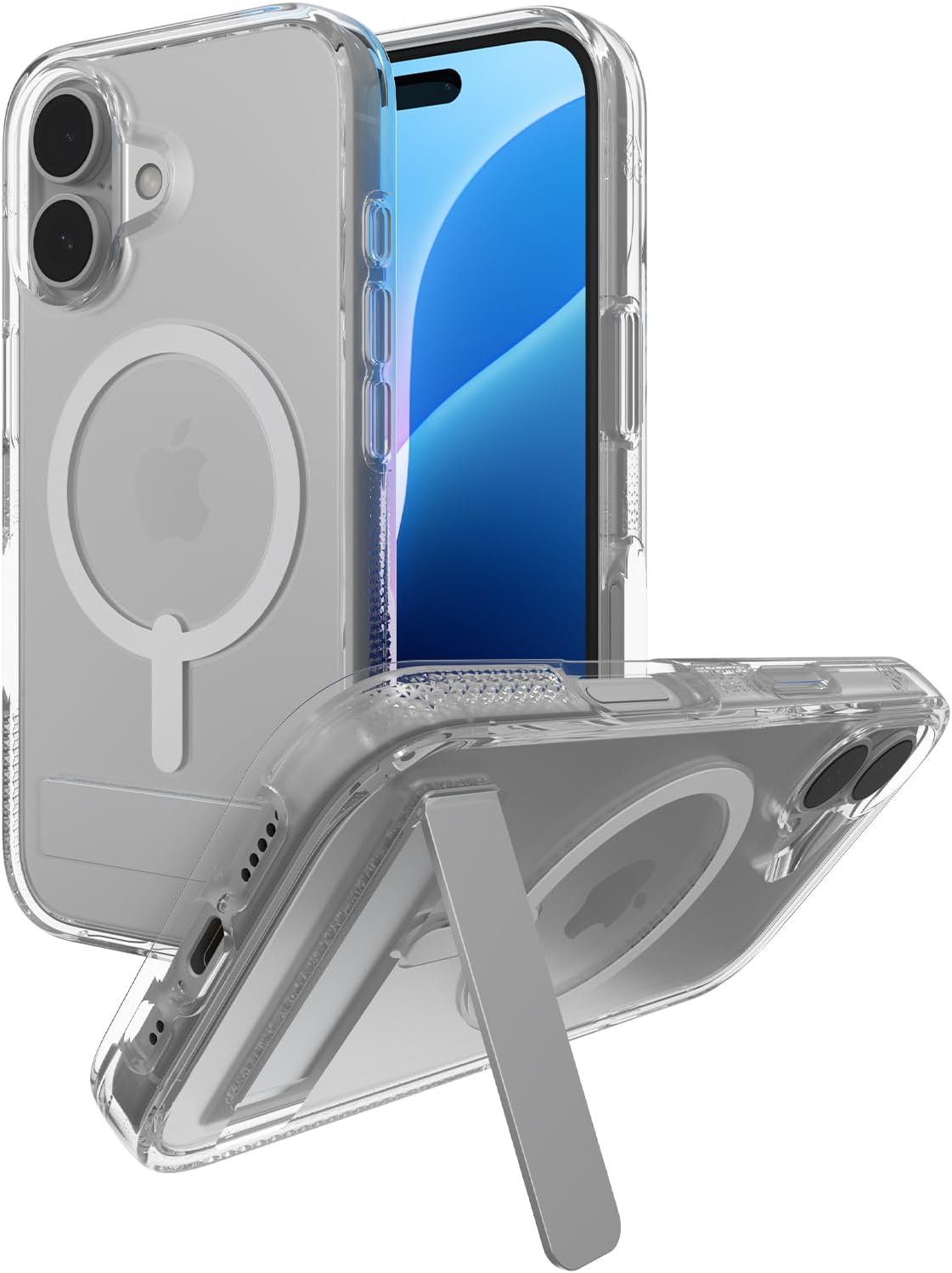 ZAGG - Crystal Palace Snap MagSafe Case with Kickstand for Apple iPhone 16 Plus - Clear