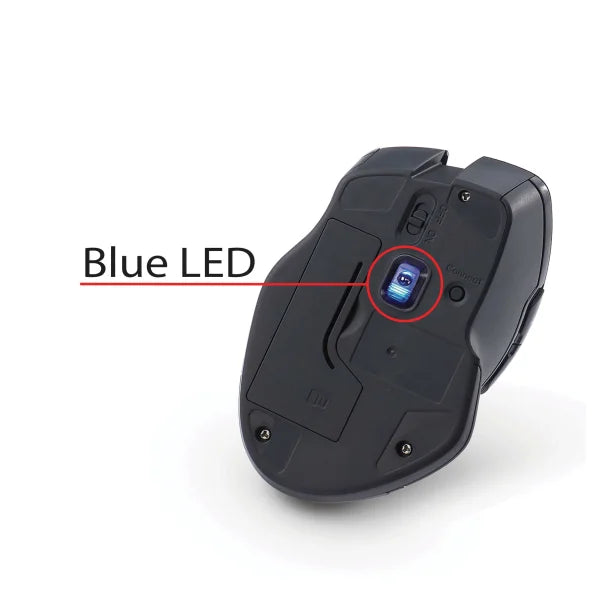 Verbatim® Wireless Blue-LED Computer Mouse with USB-C® Nano Receiver, 6 Buttons, 2.4 GHz