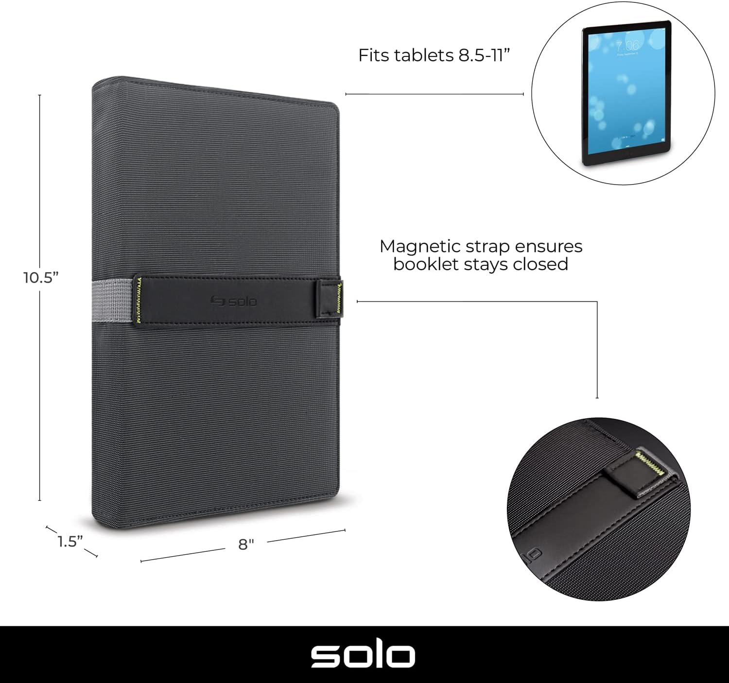 Solo Surge Universal Tablet Case, Fits Tablets 8.5 Inch up to 11 Inch