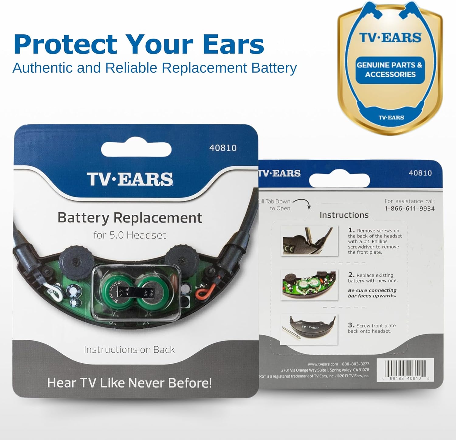 TV · EARS Replacement Battery Original & Digital Headsets: 1 -Pack