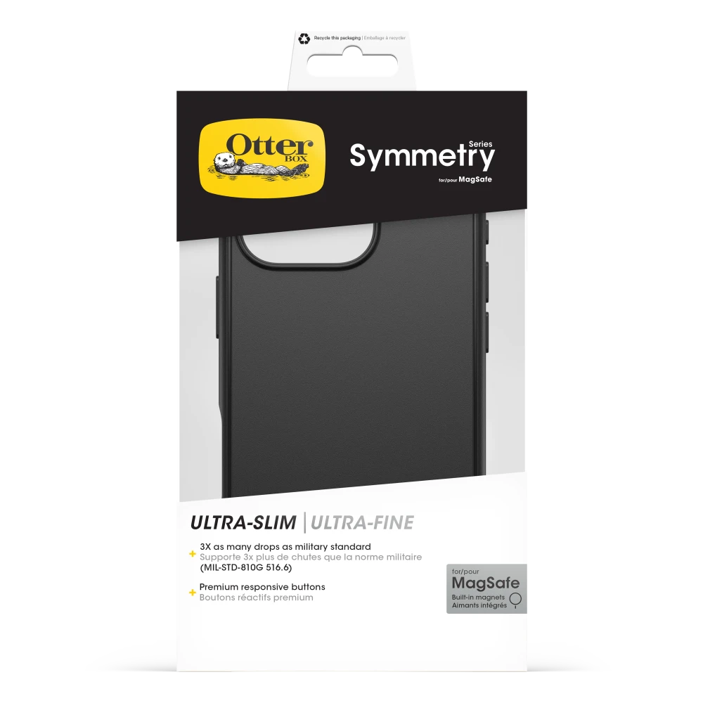 OtterBox - Symmetry Clear MagSafe Case for Apple iPhone 16 Pro - Black