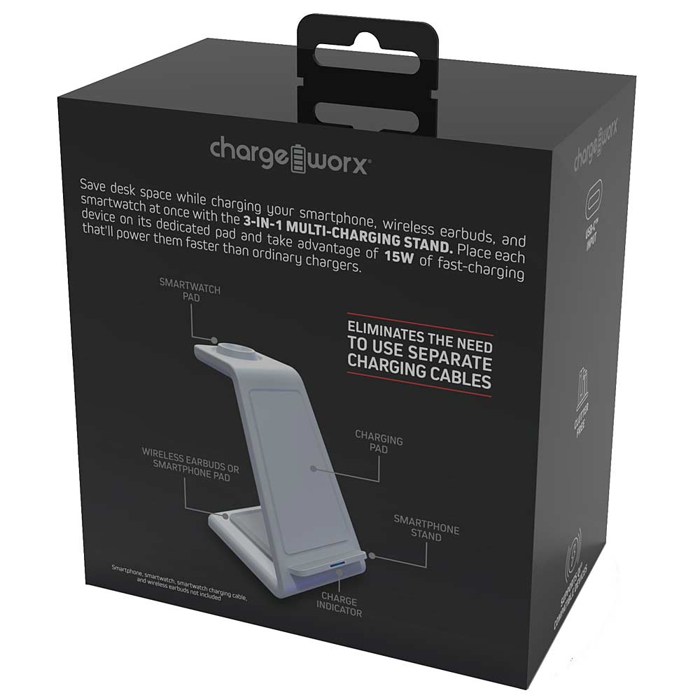 Chargeworx 3-In-1 Multi-Charging Stand