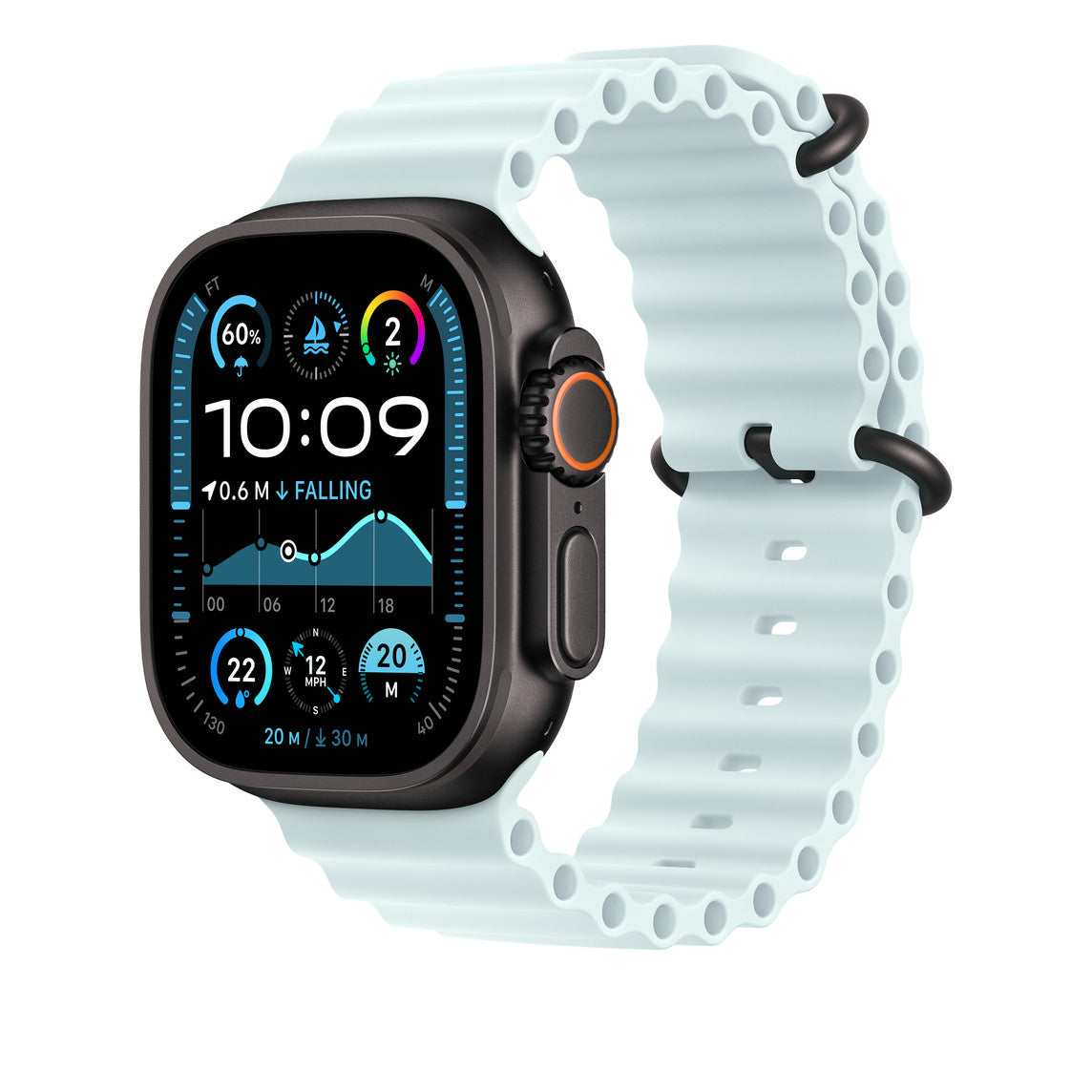 Apple Watch Ultra 2 Black Titanium / Ice Blue Ocean Band