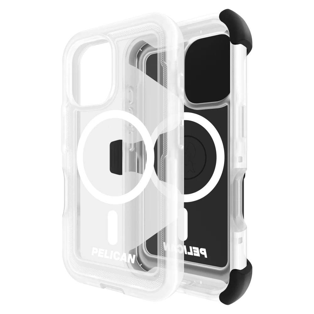 Pelican - Voyager MagSafe Case with Holster for Apple iPhone 16 Plus - Clear