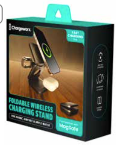 Chargeworx Foldable 3 In 1 Wireless Chariging Stand