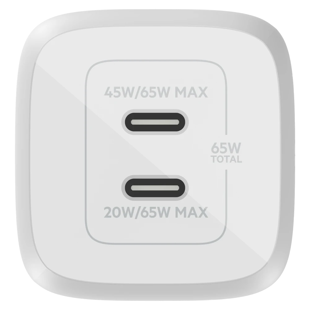 Belkin 65W Dual USB C GaN Wall Charger with PPS and USB C to USB C Cable