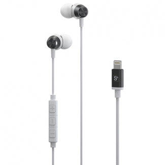 GEOSWISS Handsfree Earbuds with In Line Mic & Apple Lightning Connector - White