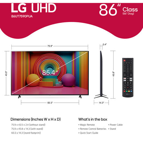 LG UT75 Series 86" 4K HDR Smart LED TV (2024)