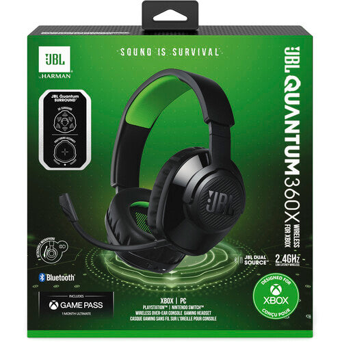 JBL Quantum 360X XBOX Wireless Over-Ear Gaming Headset (Black/Green)