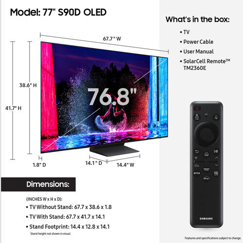 Samsung S90D 77" HDR 4K UHD OLED Smart TV (2024)