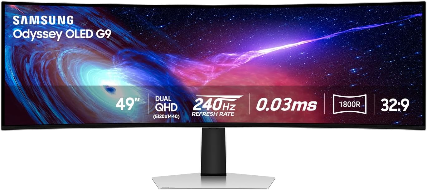 Samsung 49-Inch Odyssey OLED G93SC Series Curved Gaming Monitor