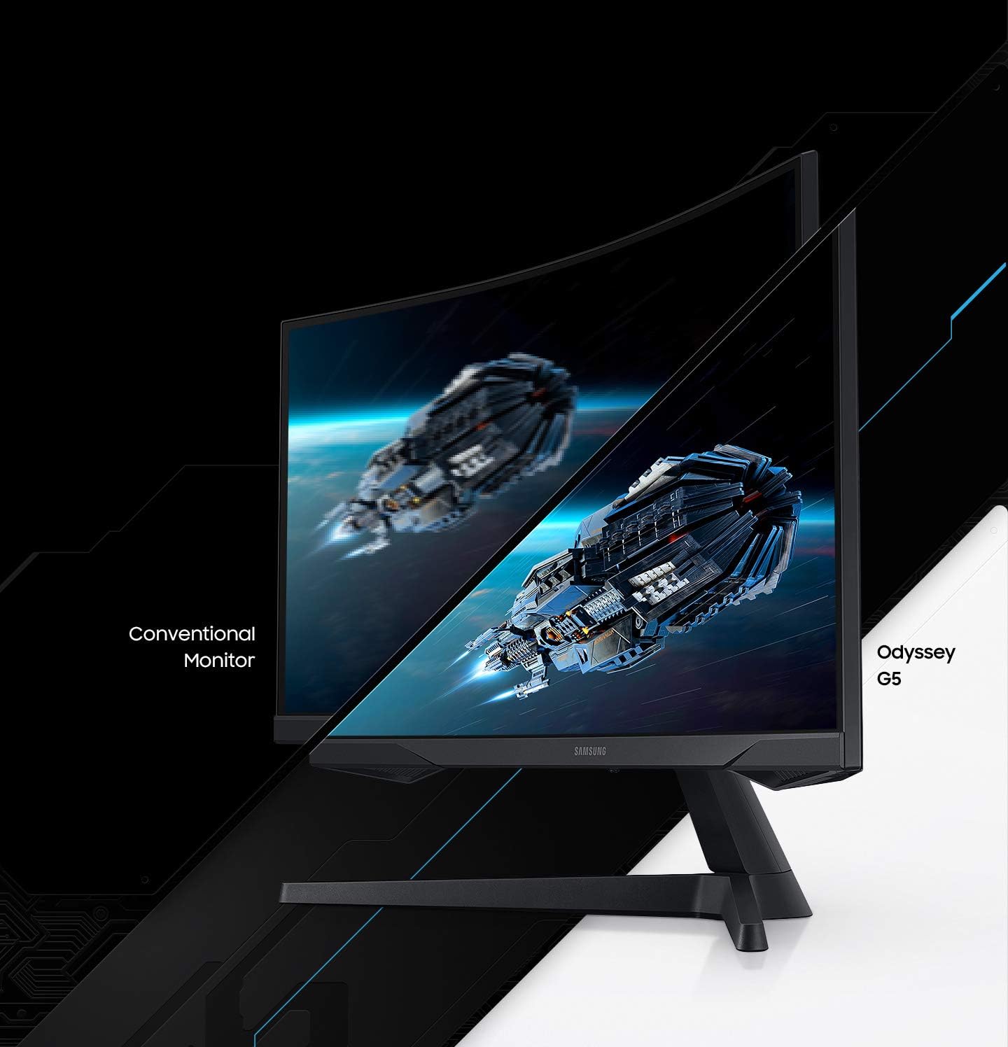 Samsung Odyssey G5 Series 27-Inch WQHD (2560x1440) Gaming Monitor