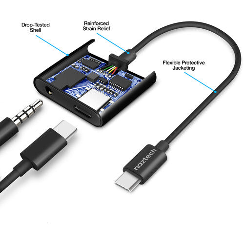 Naztech USB Type-C and 3.5mm Audio and Charge Adapter