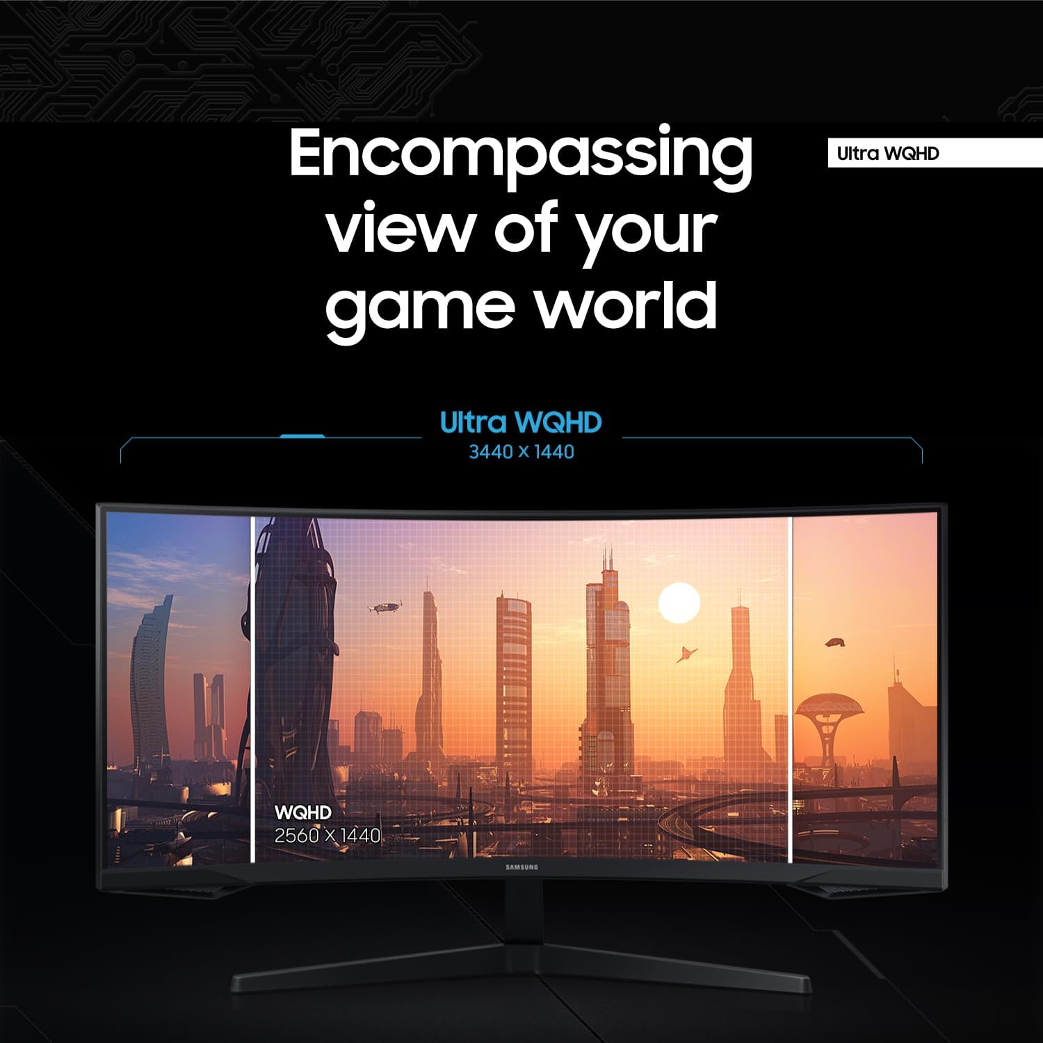 Samsung 34-Inch Odyssey G5 Ultra-Wide Gaming Monitor with 1000R Curved Screen