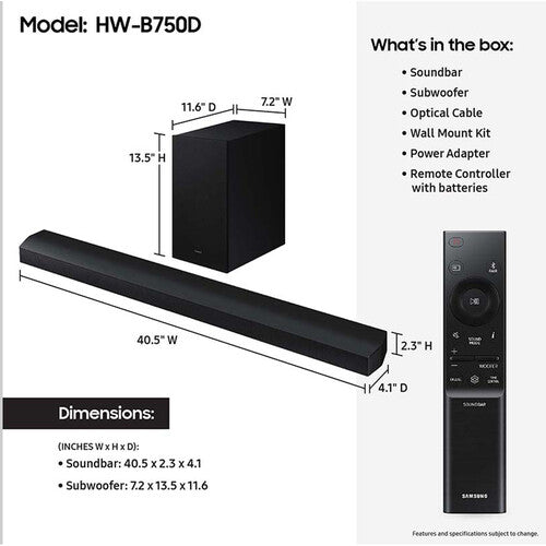 Samsung HW-B750D 400W 5.1-Channel Soundbar System