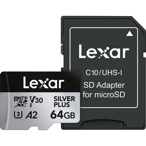 Lexar Professional SILVER PLUS UHS-I microSDXC Memory Card with SD Adapter