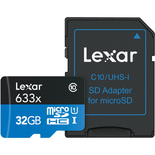 Lexar High-Performance 633x UHS-I microSDXC Memory Card with SD Adapter