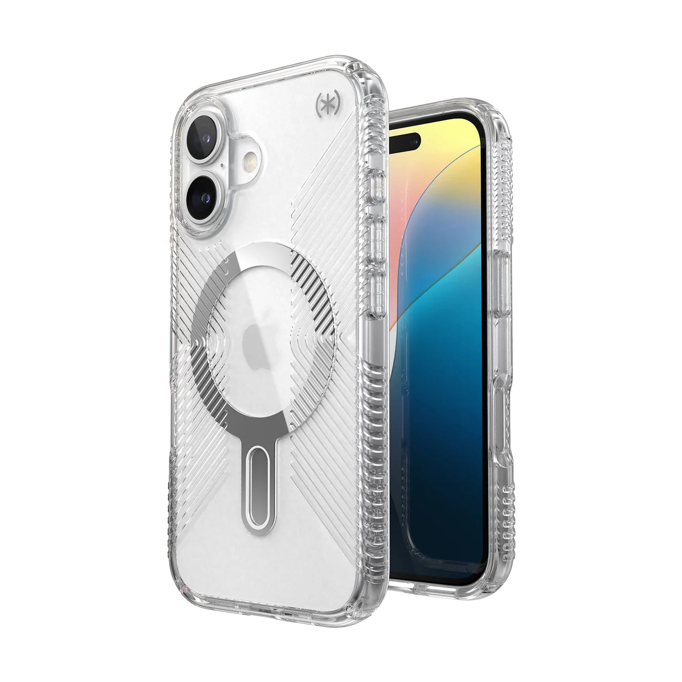 Speck - Presidio Perfect Clear Grip Case with ClickLock for Apple iPhone 16 - Clear