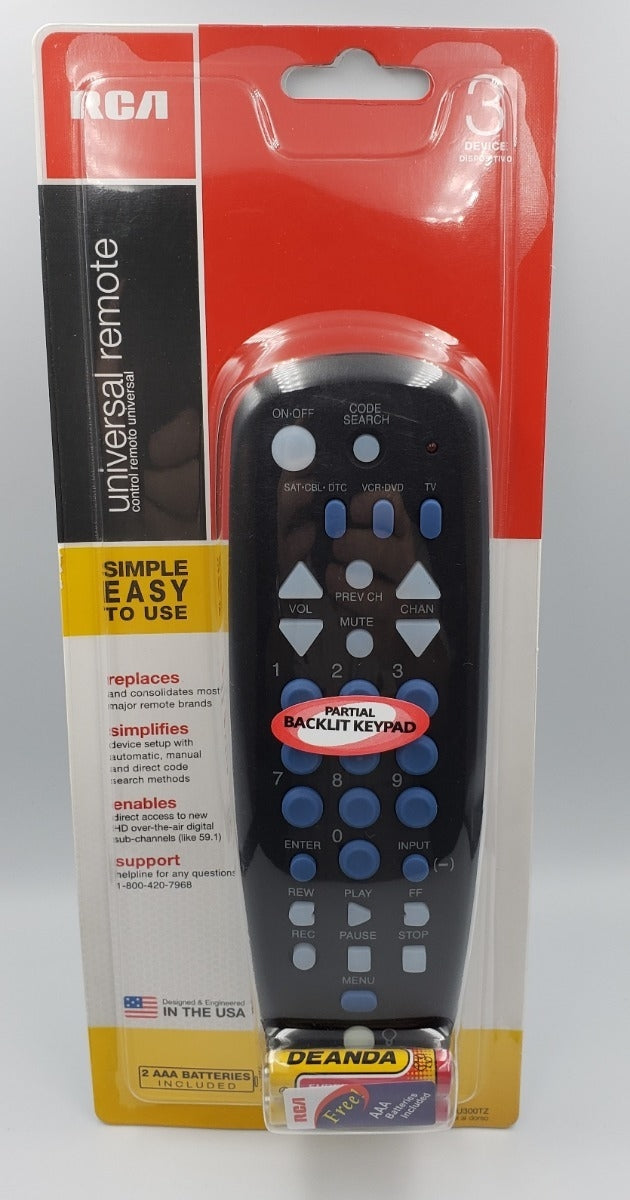 RCA RCU300TE 3-Device Universal Remote